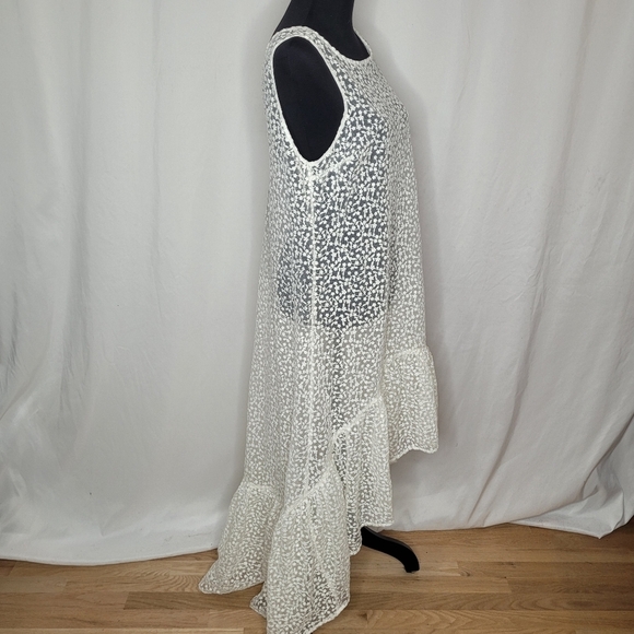 Erin Fetherston White Lace High-Low Trianon Maxi Dress (Shell Only) - Size M - Picture 5 of 12